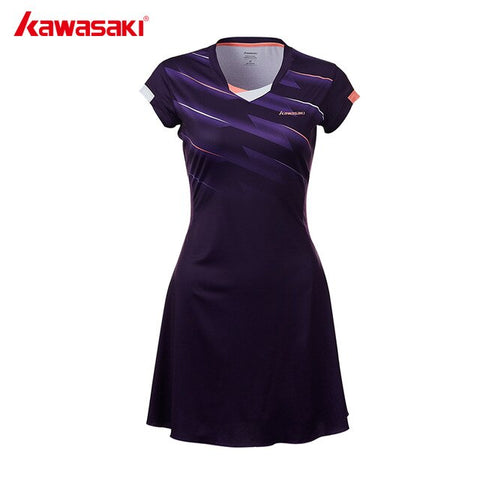 Kawasaki Brand Ladies Sport Tennis Dress for Women Girls Quick Dry Breathable Solid Tennis Dresses Sportswear Blue Red SK-T2701